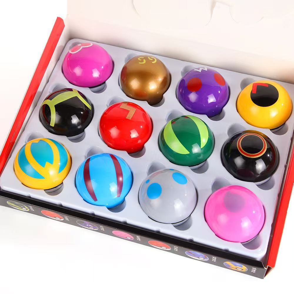 Pokemon Anime Merchandise - Figur Pokemon 12 Buah/Set Bola Poké
