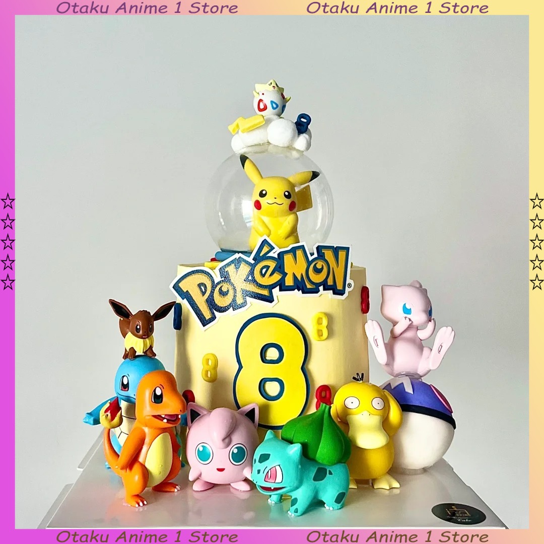 Pokemon Anime Merchandise - 13 Buah/Set Dekorasi Puncak Kue Pikachu